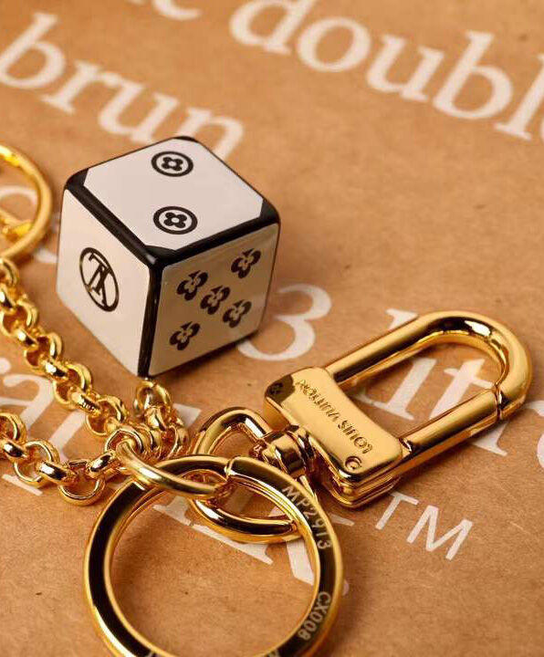 Louis Vuitton Game On Dice And Heart Bag Charm And Key Holder MP2913 White