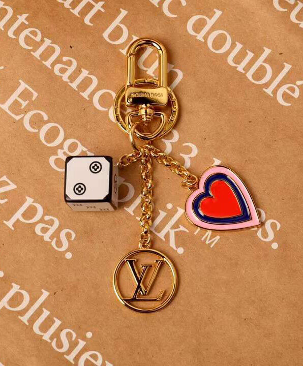 Louis Vuitton Game On Dice And Heart Bag Charm And Key Holder MP2913 White