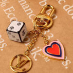 Louis Vuitton Game On Dice And Heart Bag Charm And Key Holder MP2913 White
