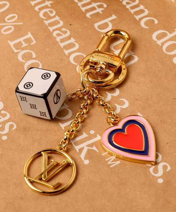 Louis Vuitton Game On Dice And Heart Bag Charm And Key Holder MP2913 White