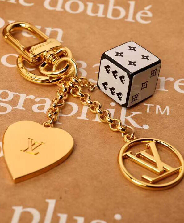 Louis Vuitton Game On Dice And Heart Bag Charm And Key Holder MP2913 White