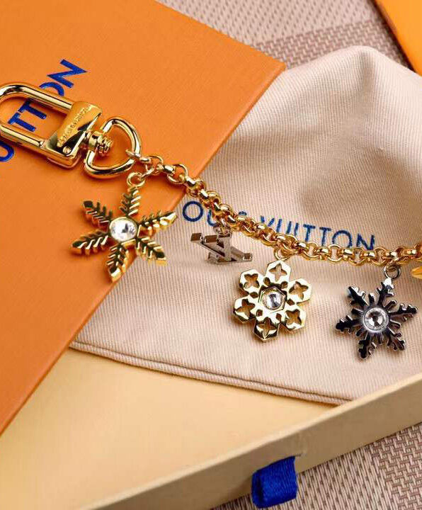 Louis Vuitton LV Snowflakes Chain Bag Charm Golden