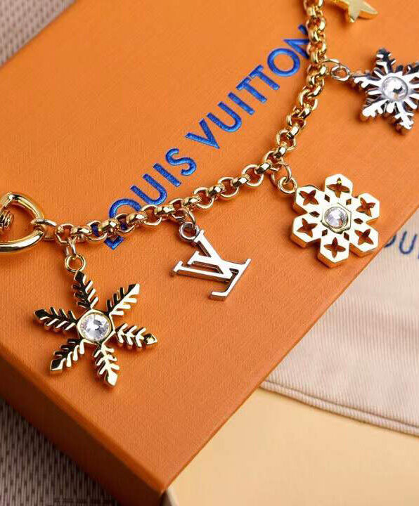 Louis Vuitton LV Snowflakes Chain Bag Charm Golden