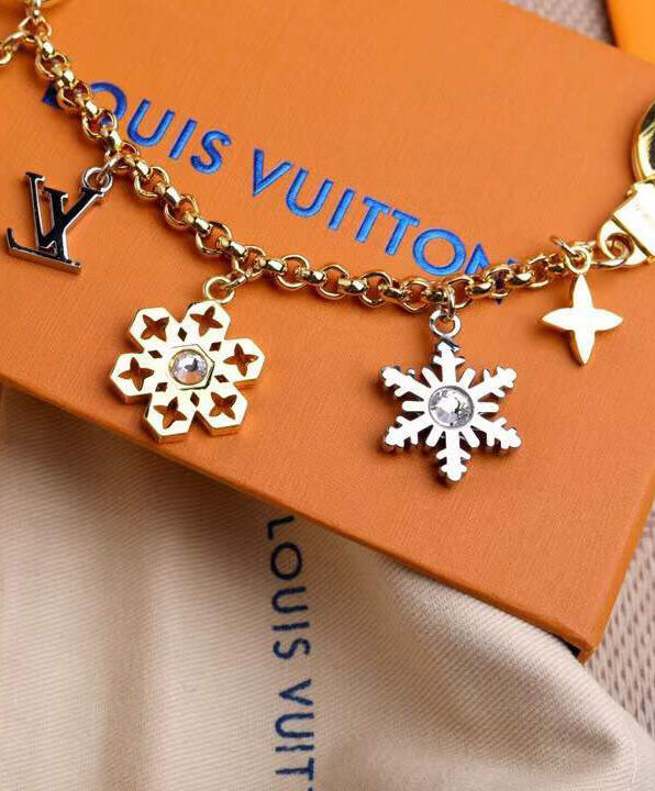 Louis Vuitton LV Snowflakes Chain Bag Charm Golden