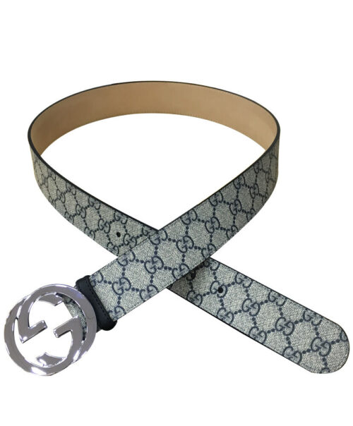 Gucci GG Supreme belt with G buckle 370543 Green