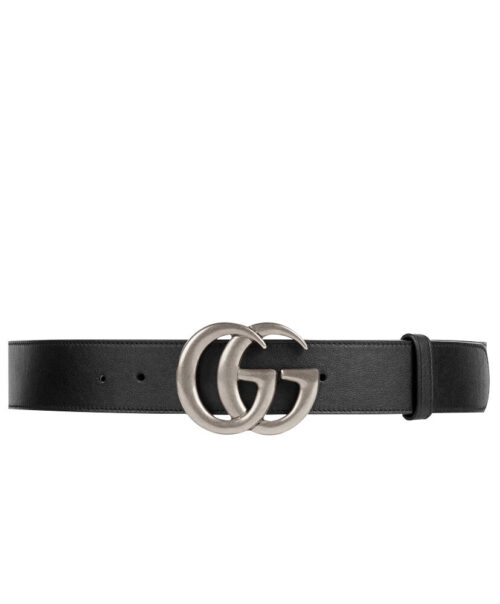 Gucci  Leather belt with double G buckle Black
