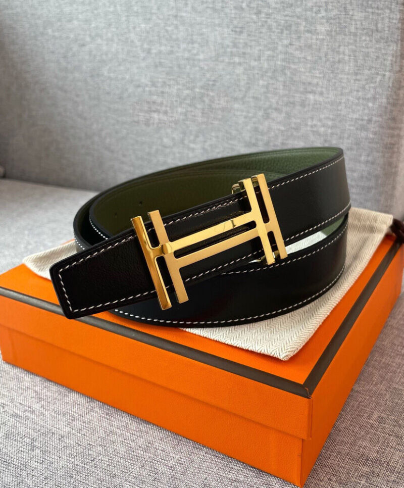 Hermes H Au Carre Belt Buckle & Reversible Leather Strap 32mm