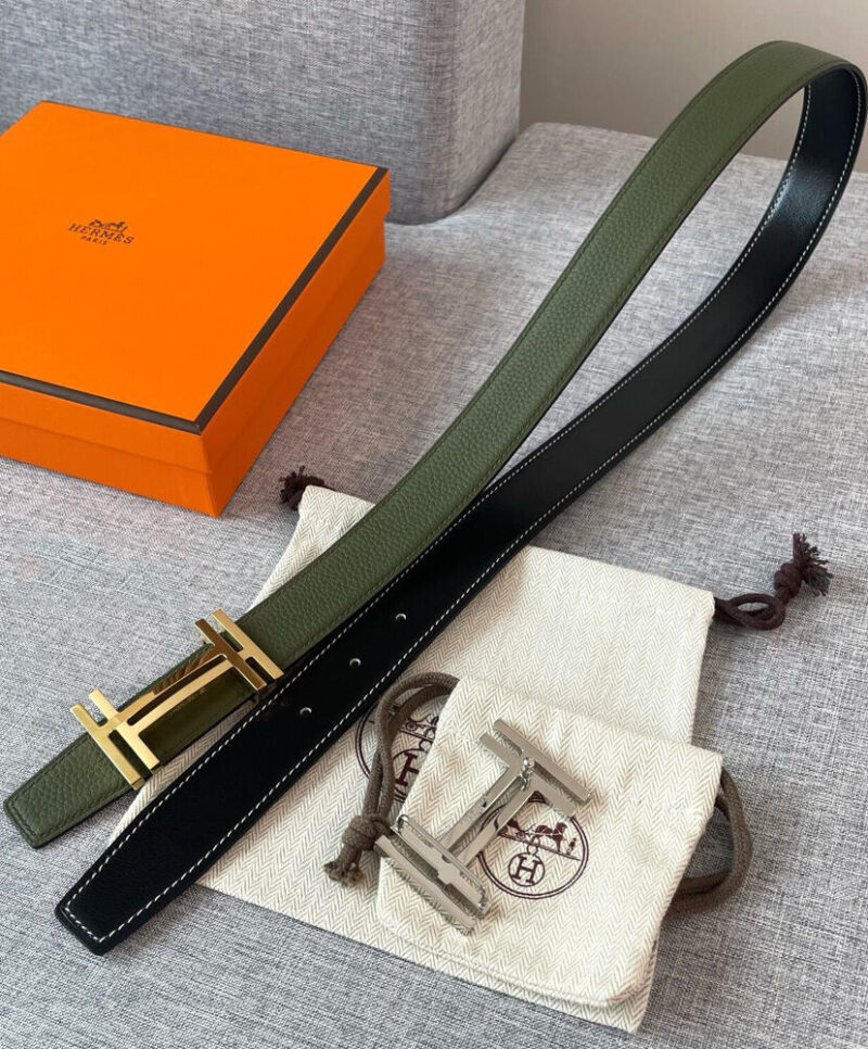 Hermes H Au Carre Belt Buckle & Reversible Leather Strap 32mm