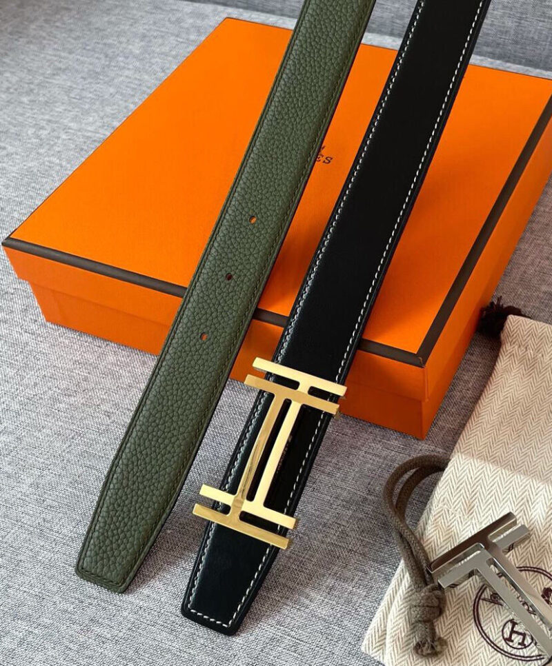 Hermes H Au Carre Belt Buckle & Reversible Leather Strap 32mm
