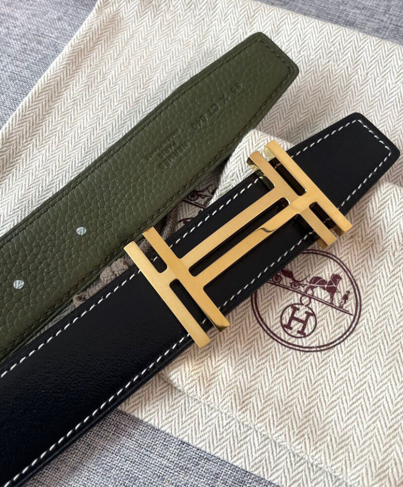 Hermes H Au Carre Belt Buckle & Reversible Leather Strap 32mm