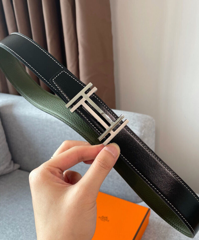 Hermes H Au Carre Belt Buckle & Reversible Leather Strap 32mm