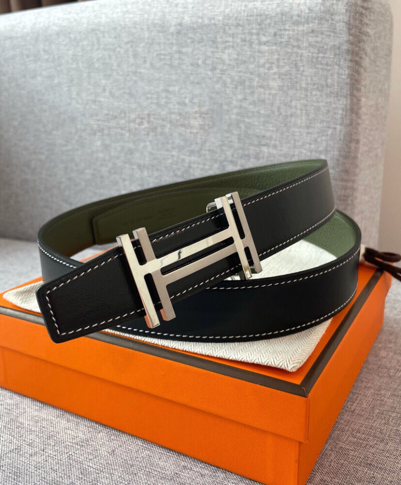 Hermes H Au Carre Belt Buckle & Reversible Leather Strap 32mm