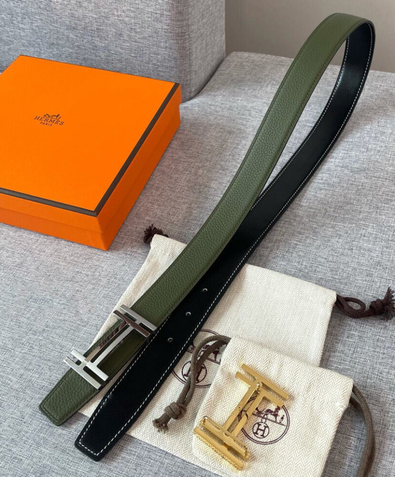 Hermes H Au Carre Belt Buckle & Reversible Leather Strap 32mm