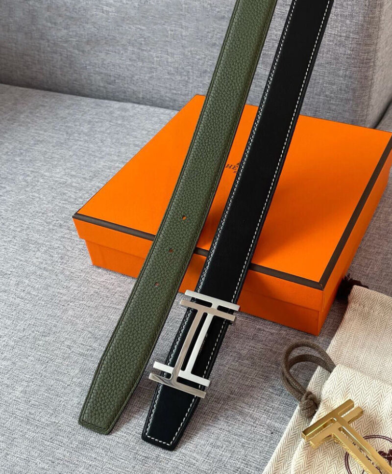Hermes H Au Carre Belt Buckle & Reversible Leather Strap 32mm