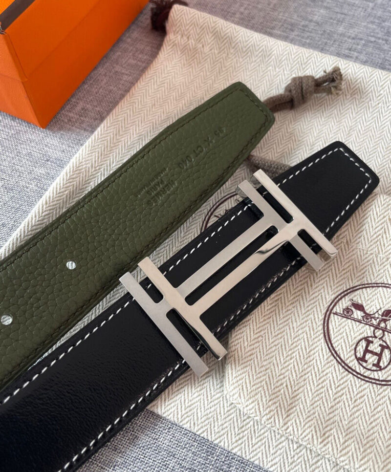 Hermes H Au Carre Belt Buckle & Reversible Leather Strap 32mm