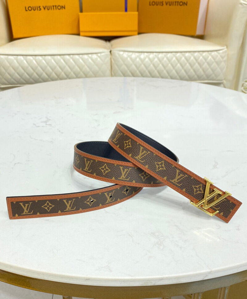 Louis Vuitton LV Chain 30mm Reversible Belt Brown