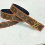 Louis Vuitton LV Chain 30mm Reversible Belt Brown