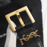 Saint Laurent Monogram Belt With Square Buckle Black