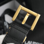 Saint Laurent Monogram Belt With Square Buckle Black
