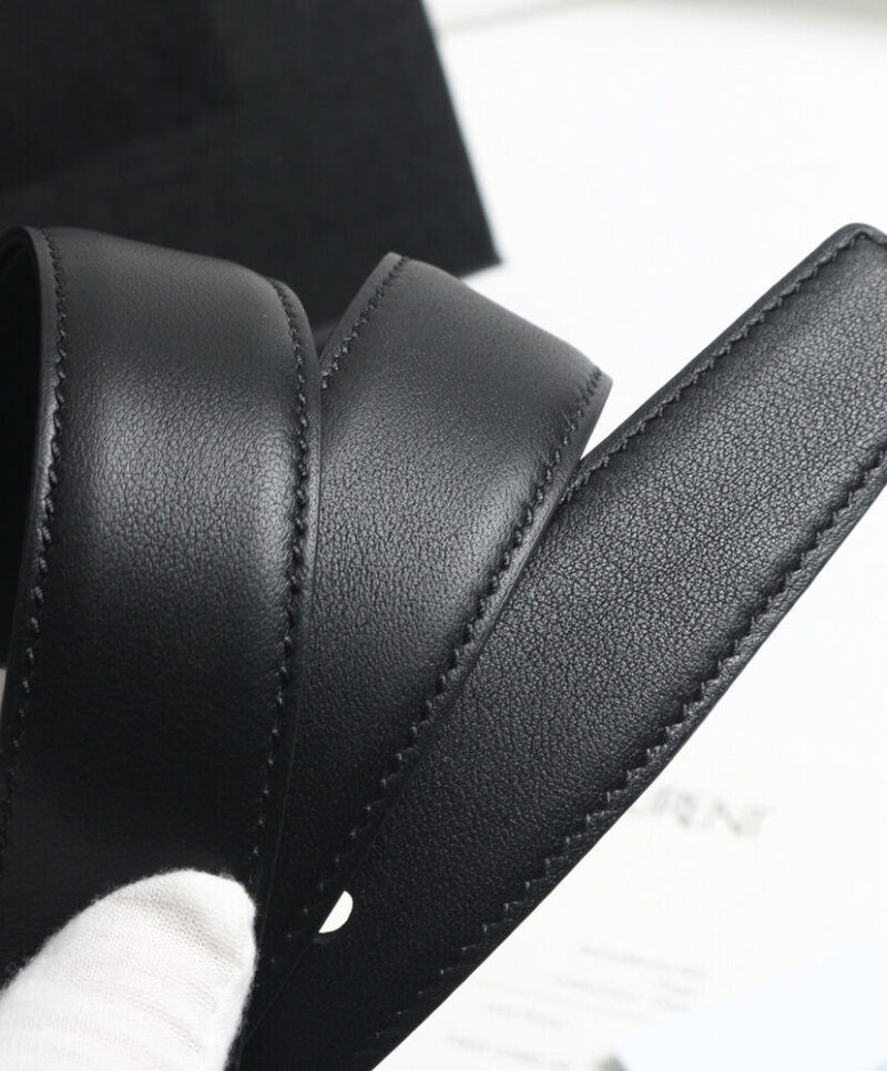 Saint Laurent Monogram Belt With Square Buckle Black