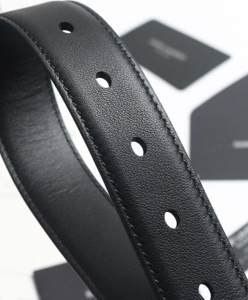 Saint Laurent Monogram Belt With Square Buckle Black