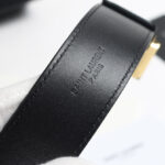 Saint Laurent Monogram Belt With Square Buckle Black