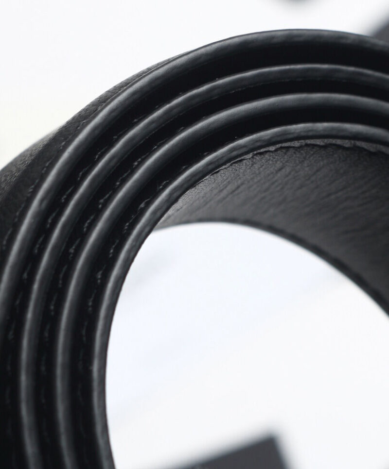 Saint Laurent Monogram Belt With Square Buckle Black