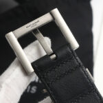 Saint Laurent Monogram Belt With Square Buckle Black