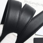 Saint Laurent Monogram Belt With Square Buckle Black