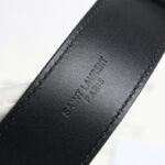 Saint Laurent Monogram Belt With Square Buckle Black