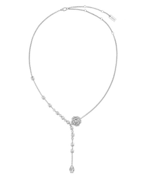 Chanel Bouton De Camelia Necklace J12058 Silver
