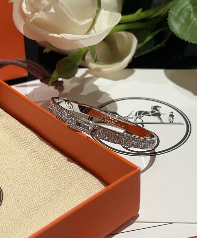 Hermes Kelly Bracelet, Small Model Silver