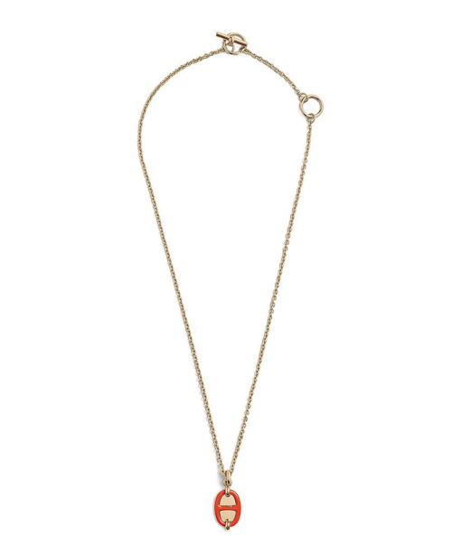 Hermes Mini Maillon Pendant, Small Model Orange