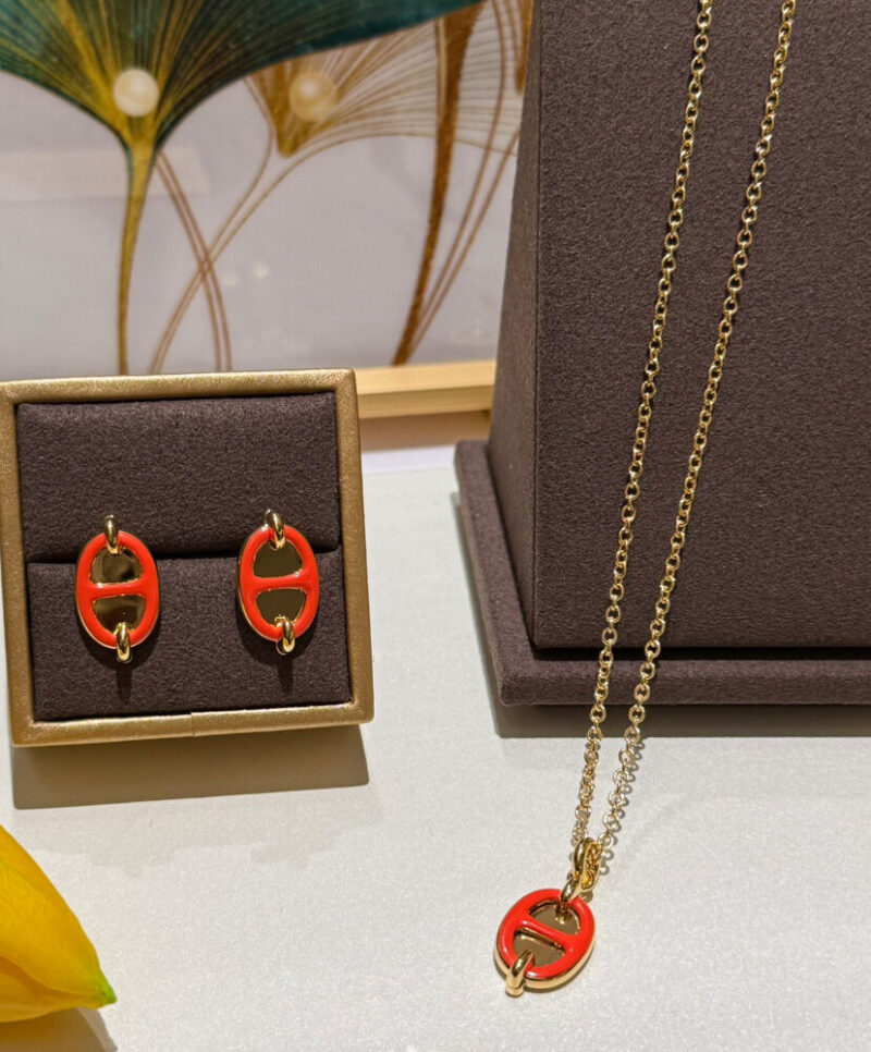 Hermes Mini Maillon Pendant, Small Model Orange