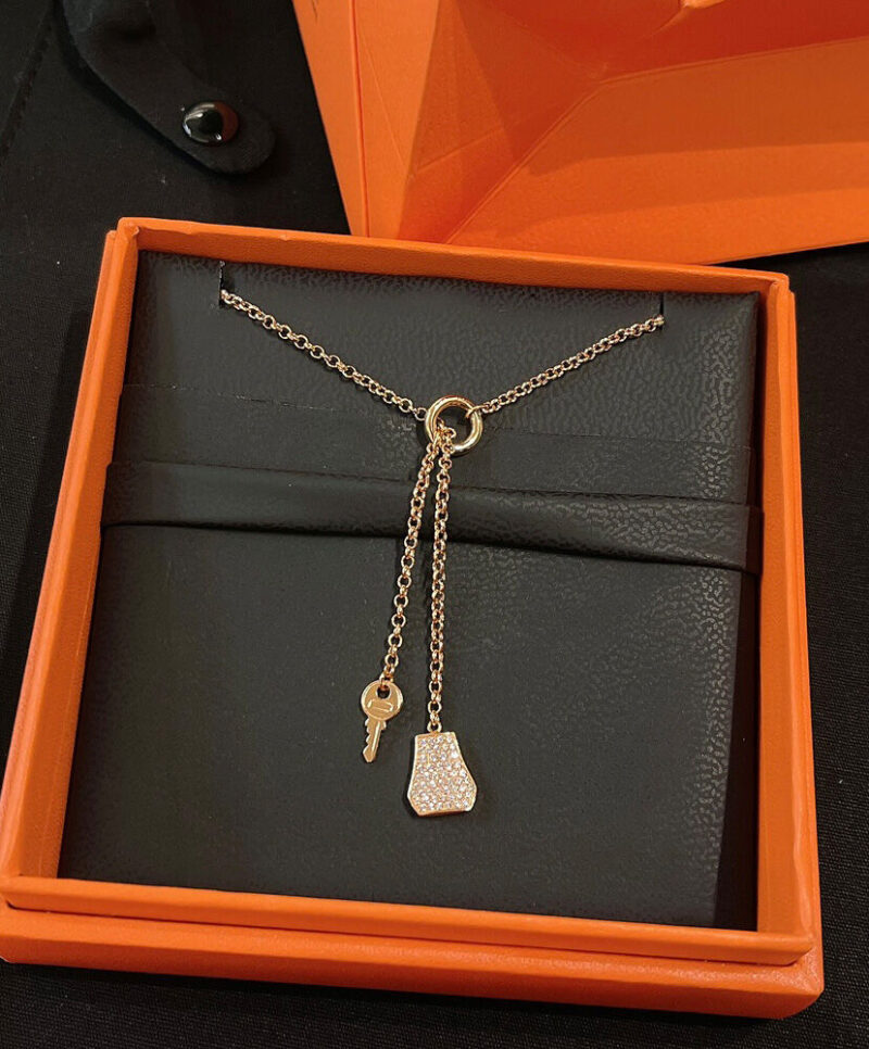 Hermes Kelly Clochette Necklace, Small Model Golden