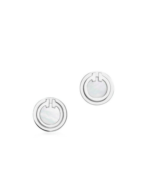 Tiffany Women's Mother-of-pearl Circle Earrings Silver