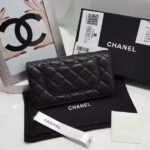 Chanel Quilted Bi-fold Wallet in Lambskin Black