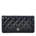 Chanel Quilted Bi-fold Wallet in Lambskin Black