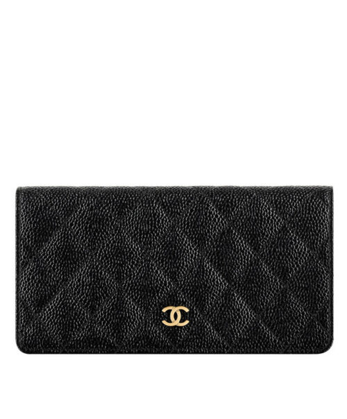 Chanel Quilted Bi-fold Wallet in Caviar Black