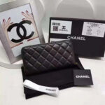 Chanel Matrasse Around Zipper Long Wallet Black