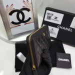 Chanel Matrasse Around Zipper Long Wallet Black