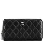 Chanel Matrasse Around Zipper Long Wallet Black
