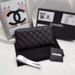 Chanel Matrasse Around Zipper Long Wallet Black