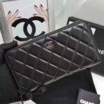 Chanel Matrasse Around Zipper Long Wallet Black