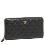 Chanel Matrasse Around Zipper Long Wallet Black