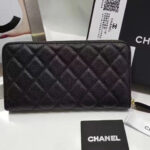 Chanel Matrasse Around Zipper Long Wallet Black