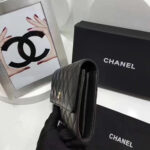 Chanel Rectangle Quilted Wallet in Lambskin Black