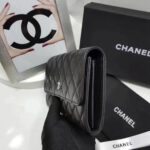 Chanel Rectangle Quilted Wallet in Lambskin Black