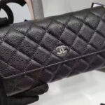 Chanel Quilted Flap Wallet in Caviar Black