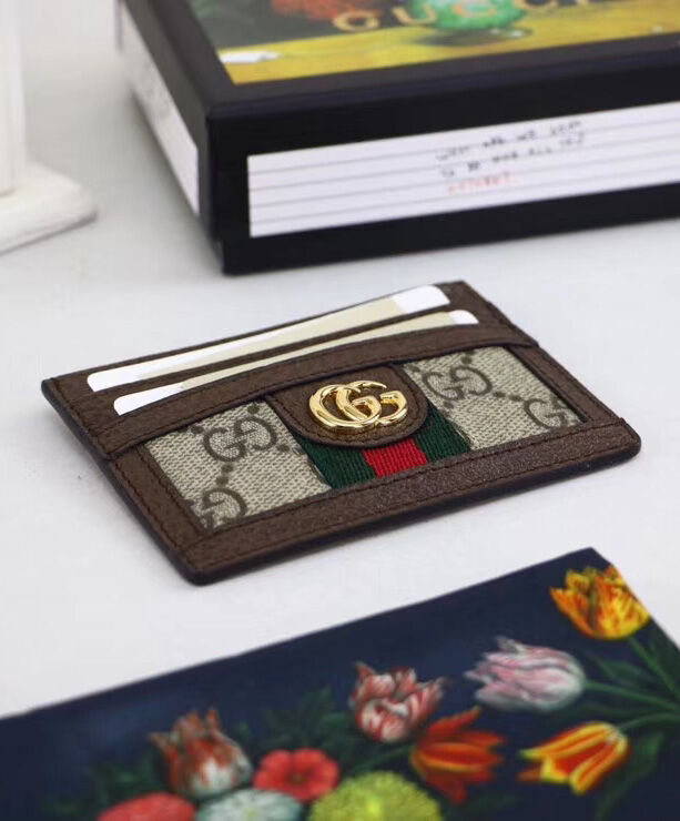 Gucci Ophidia GG card case 523159 Dark Coffee